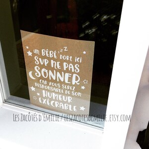 Affichette Chut Bebe Dort Pour Porte Pour Garderie Etsy France