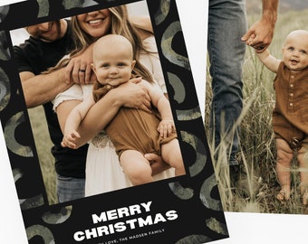 Canva Christmas Card with Photo Template Printable Xmas Card Photo Holiday Card Editable New Years Card Download with Pictures CXMAS054