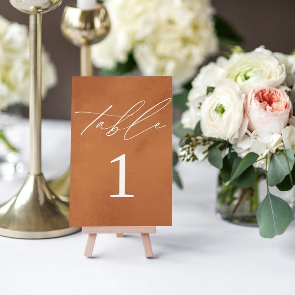 Copper Table Numbers Etsy