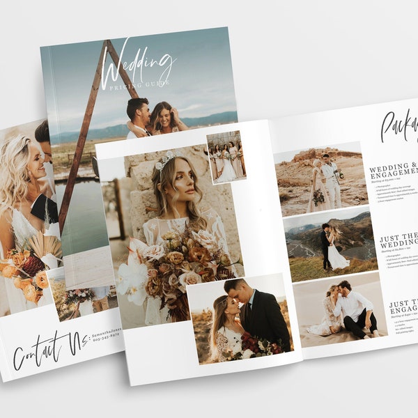 Photography Pricing Guide Wedding Magazine Template Pricing Brochure Price List Photographer Price Guide Editable Photoshop Booklet PG002