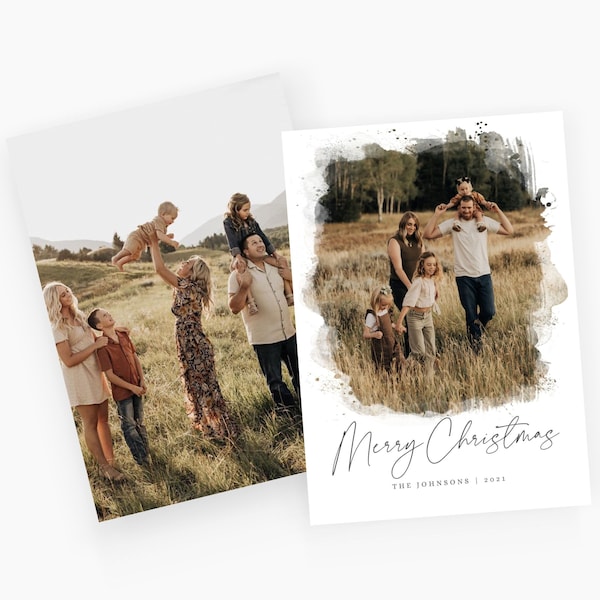 Canva Christmas Card with Photo Template Printable Xmas Card Photo Holiday Card Editable New Years Card Download with Pictures CXMAS052