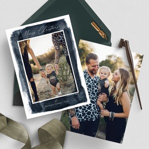 Weihnachtskarte mit Fotovorlage Photoshop druckbare Weihnachtskarte Foto Feiertagskarte Editierbare Neujahrskarte Download mit Bildern