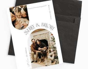 Canva Weihnachtskartenvorlage, personalisierte Weihnachtskarte, Neujahrsfotokarte CXMAS038