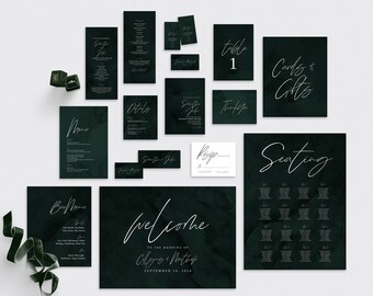 Dark Green Invite Etsy