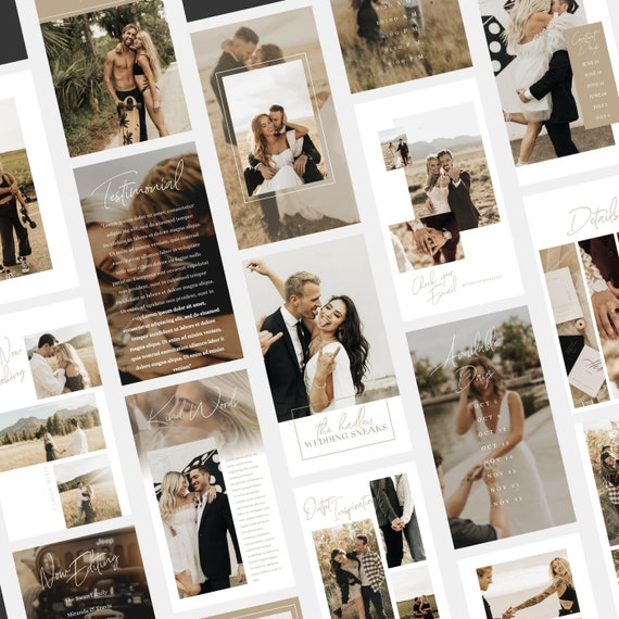 Sienna | Canva Photographer Instagram Stories Bundle Story Template Instagram Template Wedding Photography Story Template PG004