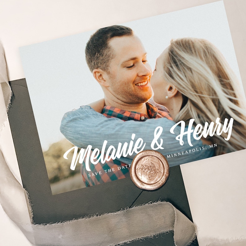 Save the Date with Photo Template Printable Save the Date Card Photo Save the Dates Templett Editable Save the Date with Pictures S028