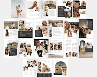 Harlow | CANVA Photography Pricing Guide Wedding Magazine Template Pricing Brochure List Photographer Client Guide Editable Booklet PG006