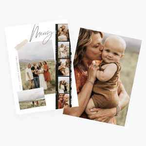 Modèle photo Canva de carte de Noël avec carte de Noël imprimable Carte de vœux photo modifiable à télécharger avec photos CXMAS022