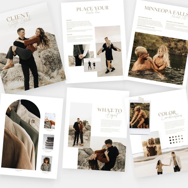 Sienna | CANVA Photography Client Closet Guide Template Photographer Editable Style Guide Canva Template PG004