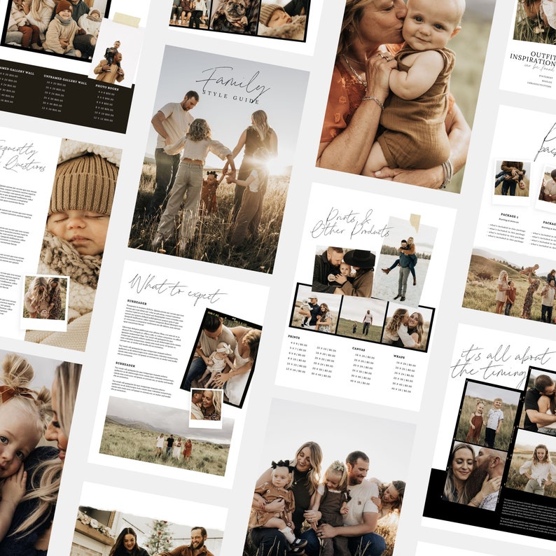 Willa | CANVA Fotografie-Preisliste Vorlage für ein Familienmagazin Preisbroschüre für Fotografen Bearbeitbare Canva-Broschüre PG007 Bild 1