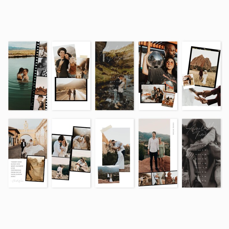 Willa | Canva Photographer Instagram Stories Bundle Story Template Instagram Template Wedding Photography Story Template PG007 image 3