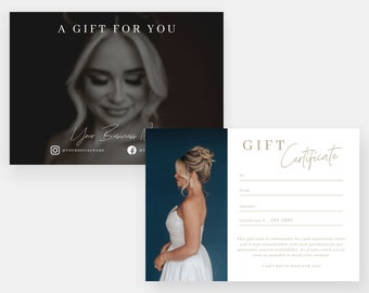 Sienna | CANVA Photography Business Gift Certificate Template Photographer Gift Card Editable Template PG004