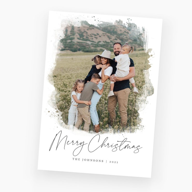 Canva kerstkaart met fotosjabloon Afdrukbare kerstkaart Foto kerstkaart Bewerkbare nieuwjaarskaart downloaden met afbeeldingen CXMAS052 afbeelding 7