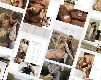 Olivia | CANVA Photography Pricing Guide Couples Engagement Wedding Magazine Template Style Guide Client Guide Editable Canva Book PG008