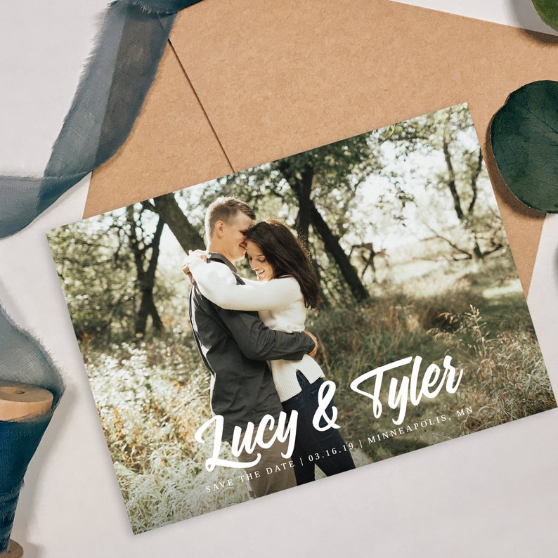 Save the Date with Photo Template Printable Save the Date Card Photo Save the Dates Templett Editable Save the Date with Pictures S028
