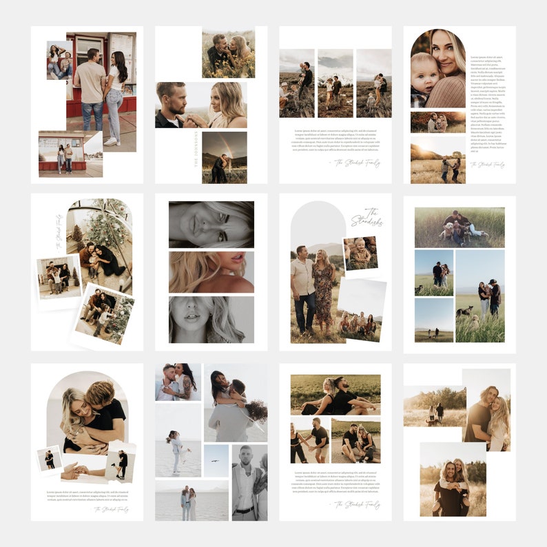 May include: A collage of photos featuring a family in various settings. The photos are arranged in a grid pattern with a white background. The photos show the family in a variety of poses, including smiling, laughing, and hugging. The photos are all in color and are of high quality.
