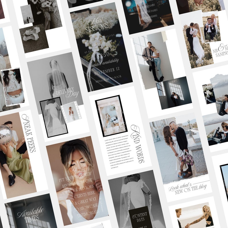 Sophia | Canva Photographer Instagram Stories Bundle Story Template Instagram Template Wedding Photography Story Template PG009 image 1