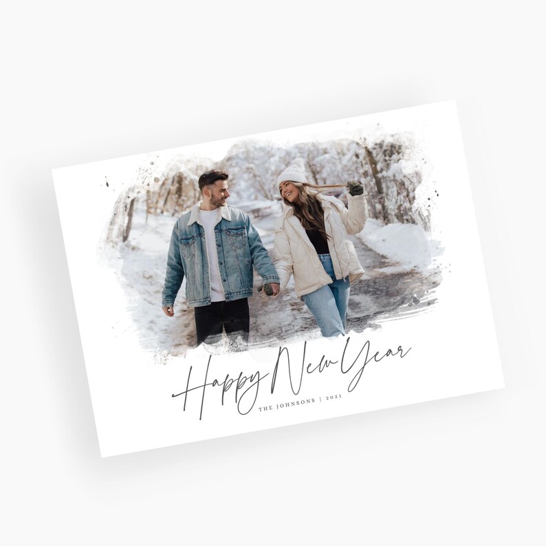Canva kerstkaart met fotosjabloon Afdrukbare kerstkaart Foto kerstkaart Bewerkbare nieuwjaarskaart downloaden met afbeeldingen CXMAS052 afbeelding 4
