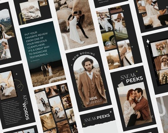 Luna | Canva Photographer Instagram Stories Bundle Story Template Instagram Template Wedding Photography Story Template PG010