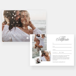 Sophie | Modèle de chèque-cadeau d'entreprise CANVA photographie Carte-cadeau pour photographe esthéticienne modifiable organisateur d'événements floraux PG009