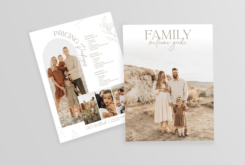 Family Photography Pricing List Guide Template Pricing Sheet Etsy