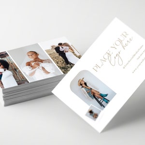 Modello per biglietto da visita fotografico con papavero/CANVA Modello per biglietto da visita modificabile in Canva per fotografo Materiale collaterale del marchio di marketing PG005