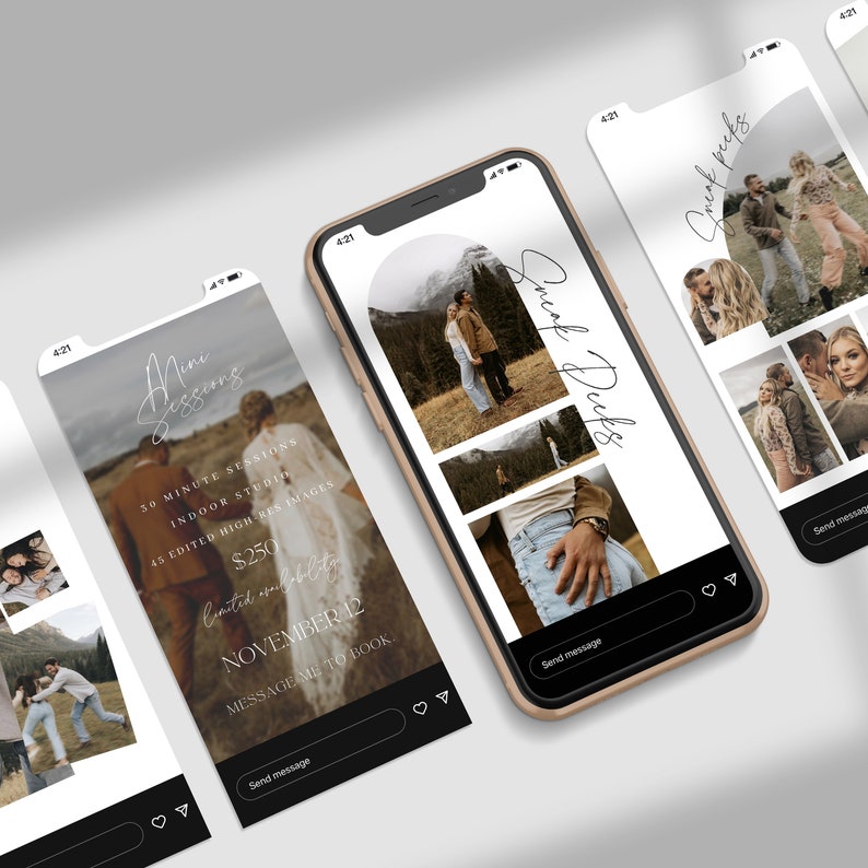 Harlow Canva Photographer Instagram Stories Bundle Story Template Instagram Template Wedding Photography Story Template PG006 image 2