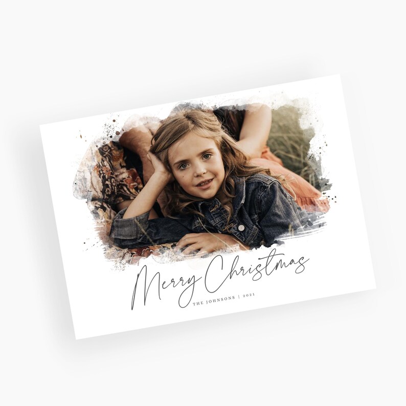 Canva kerstkaart met fotosjabloon Afdrukbare kerstkaart Foto kerstkaart Bewerkbare nieuwjaarskaart downloaden met afbeeldingen CXMAS052 afbeelding 6