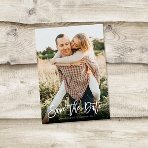 Save the Date Template with Photo Card Photoshop Template Photographers Wedding Photography PSD Rustic Postcard Photo Collage Save the Date