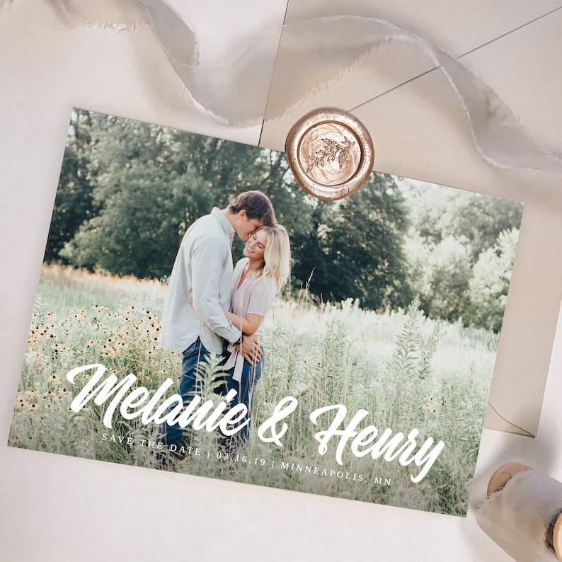 Save the Date with Photo Template Printable Save the Date Card Photo Save the Dates Templett Editable Save the Date with Pictures S028