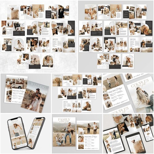 Harlow | Photoshop Photography Pricing Guide Bundle Wedding Couples Senior shops Family Magazine Template Photographer Editable Booklet PG006