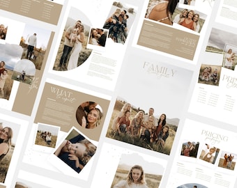 Poppy | CANVA Photography Pricing Guide Family Magazine Template Pricing Brochure Photographer Price Guide Editable Canva Booklet PG005