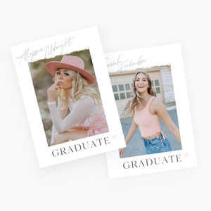 CANVA Graduation Invitation Template with Photo Card Printable Digital Evite Graduation Announcement Grad Electronic Invite CGRAD035