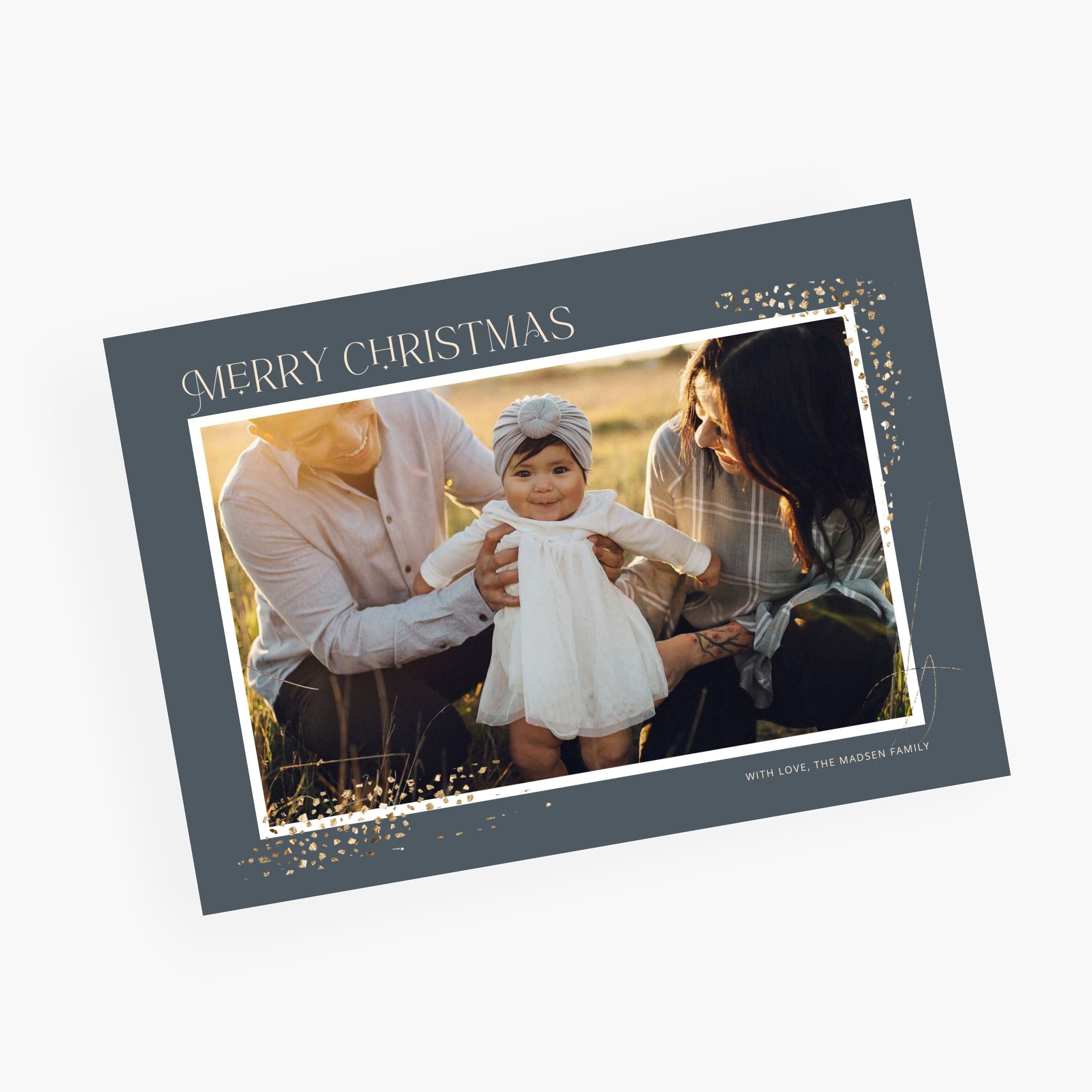 Canva Christmas Card With Photo Template Printable Xmas Card Photo ...