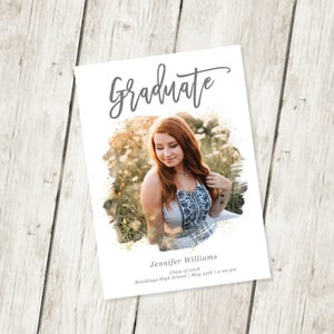 Graduation Invitation Template with Photo Card Photoshop Template Senior Graduation Announcement Template Grad Invite Photo Collage Graduate image 4