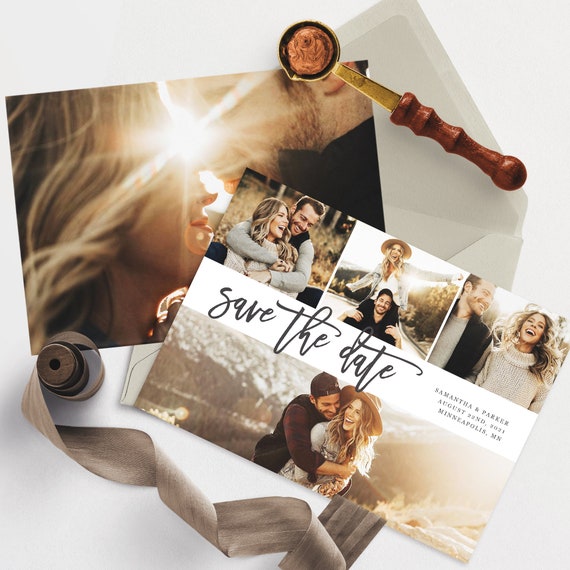 Download Save The Date Card Template Photoshop Template Photographers Wedding Photography Psd Template Rustic Postcard Photo Collage Save The Date Paper Party Supplies Invitations Announcements Kromasol Com