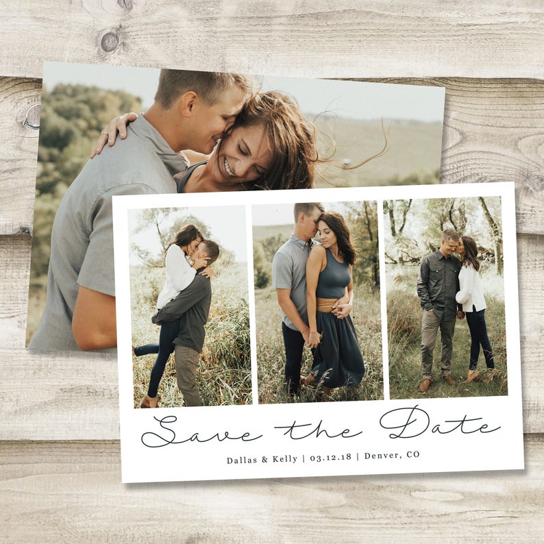 Save the Date Template With Photo Card Template Etsy Save the Date Template With Photo Card Template Etsy