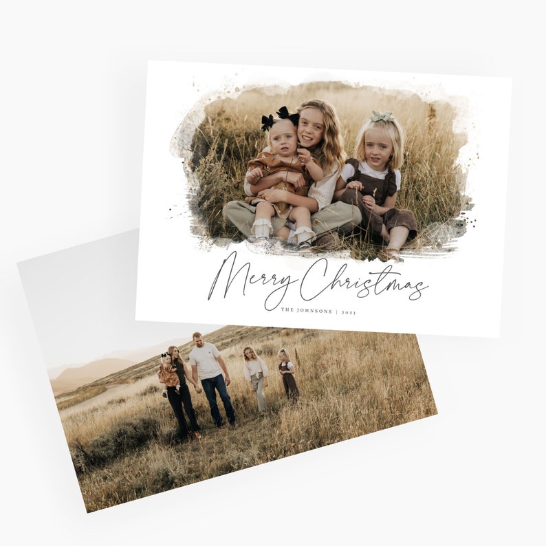 Canva kerstkaart met fotosjabloon Afdrukbare kerstkaart Foto kerstkaart Bewerkbare nieuwjaarskaart downloaden met afbeeldingen CXMAS052 afbeelding 8