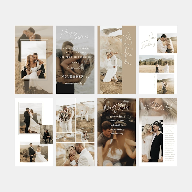 Sienna | Canva Photographer Instagram Stories Bundle Story Template Instagram Template Wedding Photography Story Template PG004 image 3