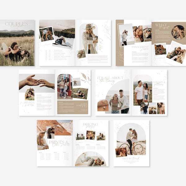 Mohn | CANVA Fotografie Pricing Guide Paare Verlobung Hochzeit Magazine Template Style Guide Client Guide Editable Canva Book PG005