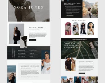 Nora | SHOWIT Website Template Photographer Website Template Photography Website Showit Website Template for Photographers Portfolio PG011