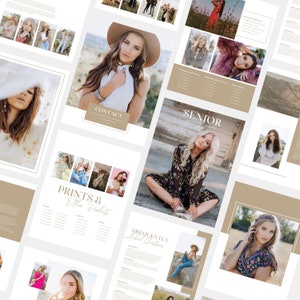 Sienna | CANVA Photography Pricing Guide Senior Style Guide Client Welcome Magazine Template Client Guide Editable Canva Booklet PG004