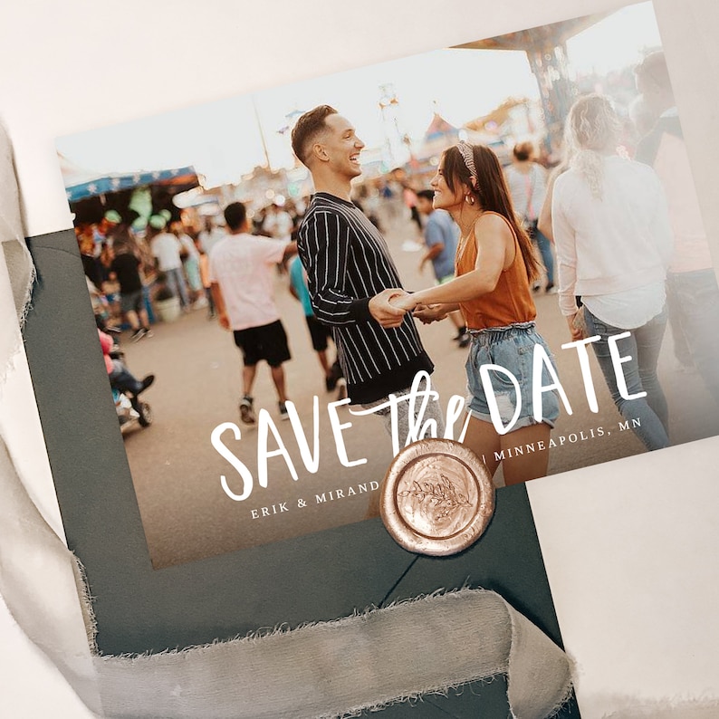 Save the Date Template with Photo Printable Save the Date Card Photo Save the Dates Templett Editable Save the Date with Pictures S043