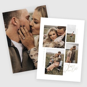 Foto Save the Date Template, CANVA bearbeitbare Hochzeitsankündigungskarte, schicker minimalistischer CSD015