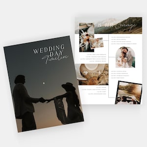 Olivia | CANVA Photography Wedding Day Timeline Schedule Template Photographer Editable Order of Events Guide Canva Template PG008