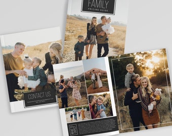 Photography Pricing Guide Family Magazine Template Pricing Brochure Price List Photographer Price Guide Editable Photoshop Booklet PG003