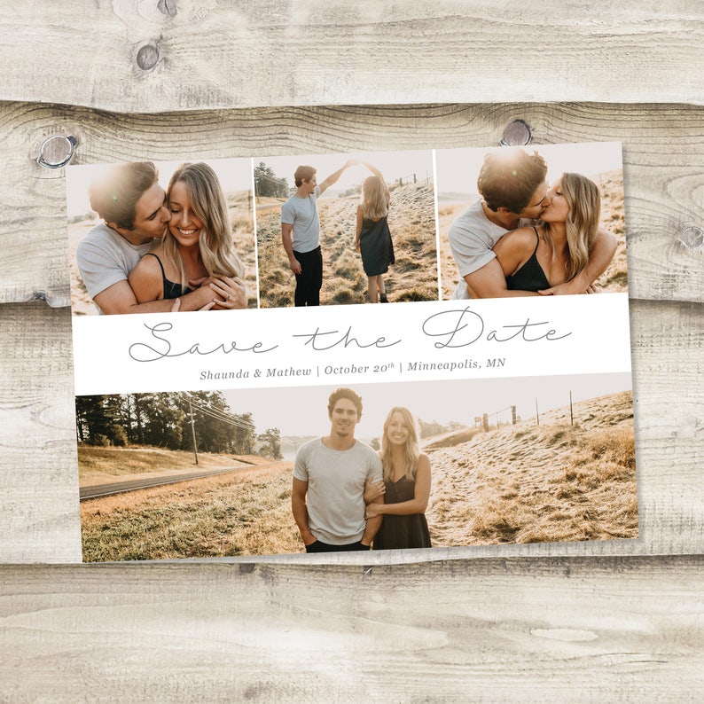 Save the Date Template With Photo Card Template Etsy Save the Date Template With Photo Card Template Etsy