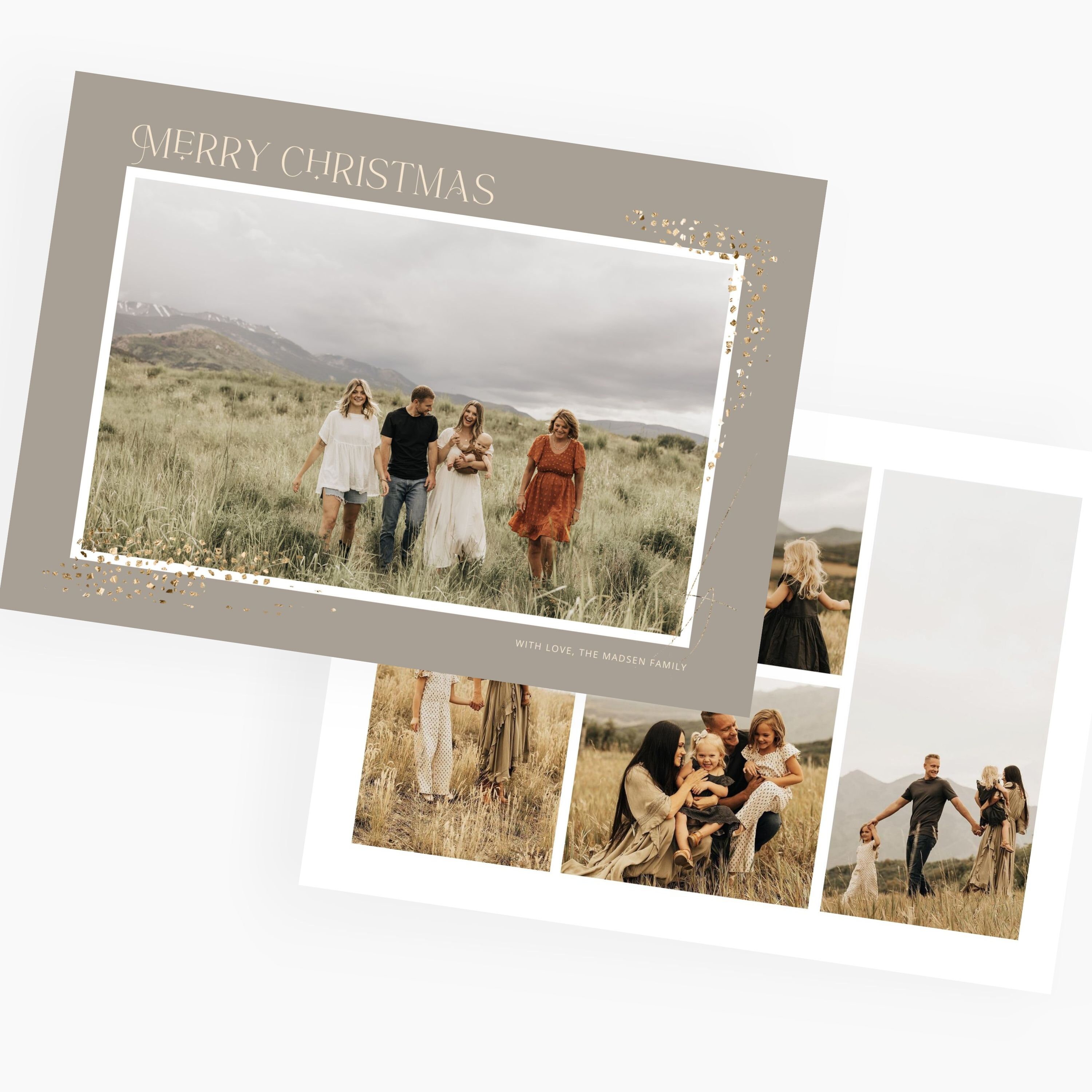 Canva Christmas Card With Photo Template Printable Xmas Card Photo ...