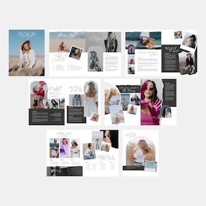 Harlow | CANVA Photography Pricing Guide Senior Style Guide Client Welcome Magazine Template Client Guide Editable Canva Booklet PG006