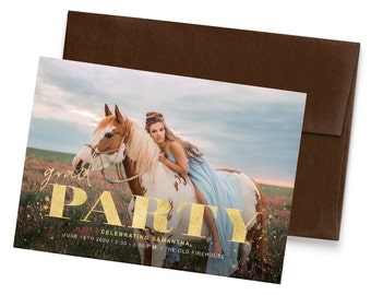 Graduation Invitation Template with Photo Card Photoshop Template Senior Graduation Announcement Template Grad Invite Photo Collage Graduate